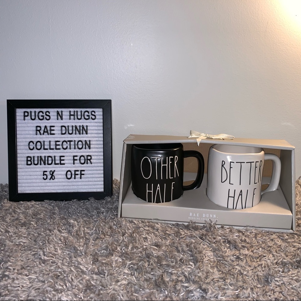 Rae Dunn Other Half & Better Half Mug Set